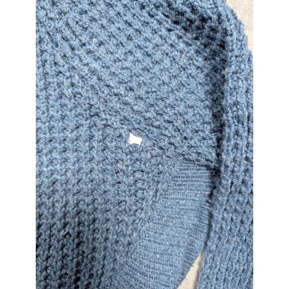 Lauren Ralph Lauren Sweater Womens Size Medium Blue Poncho Waffle Knit Pullover - Picture 12 of 12